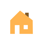 Two tone yellow icon of a house